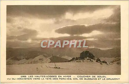 Cartes postales les Hautes Vosges en Hiver Coucher de Soleil vu du Hochstein vers la Tete des Perches col de Bus