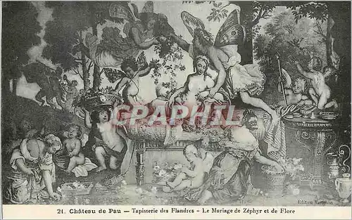 Cartes postales Chateau de Pau Tapisserie des Flandres de Zephyr et de Flore