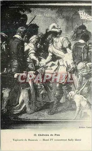 Cartes postales Chateau de Pau Tapisserie de Beauvais Henri IV Rencontrant Sully Blesse