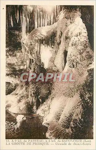 Cartes postales la Grotte de Presque a 9 kil de Padirac a 5 kil de Saint Cere (Lot) Cascade de Choux Fleurs