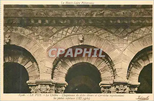 Ansichtskarte AK le Puy le Cloitre Chapiteaux de Styles Divers et Corniche Representant les Peches Capitaux (IXe