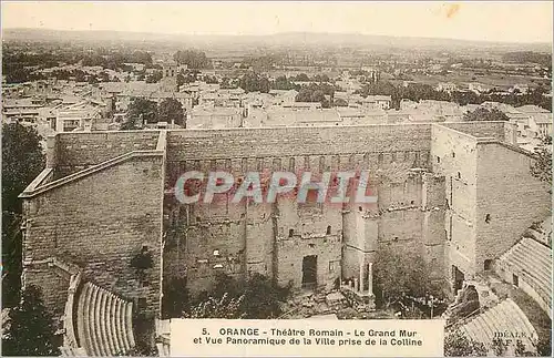 Ansichtskarte AK Orange Theatre Romain le Grand Mur et Vue Panoramique de la Ville prise de la Colline