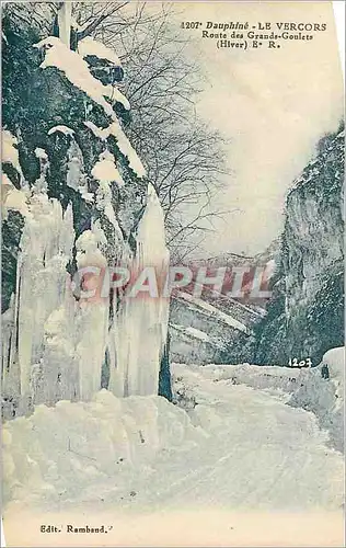 Cartes postales 1207 dauphine le vercors route des grands goulets(hiver) e r