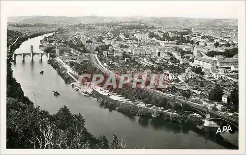 Moderne Karte 3 cahors lot vue generale et le pont valentre