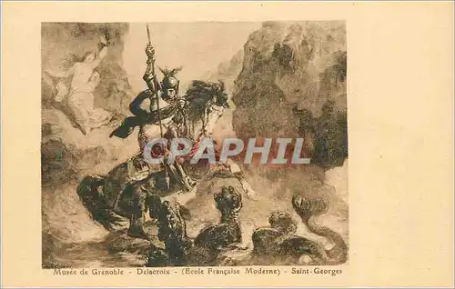 Cartes postales Musee de grenoble delacroix (ecole francaise moderne) saint georges