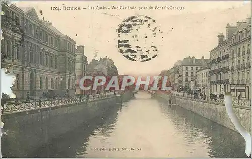Cartes postales 1004 rennes les quais  vue generale prise du pont st georges
