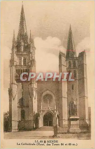 Cartes postales Ll 40 mende la cathedrale(haute des tours 84 et 65 m)