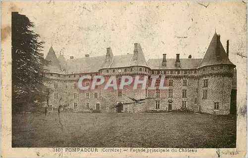 Cartes postales 310 pompadour (correze) facade principale du chateau