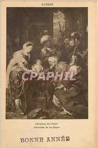 Cartes postales Rubenz adoration des mages