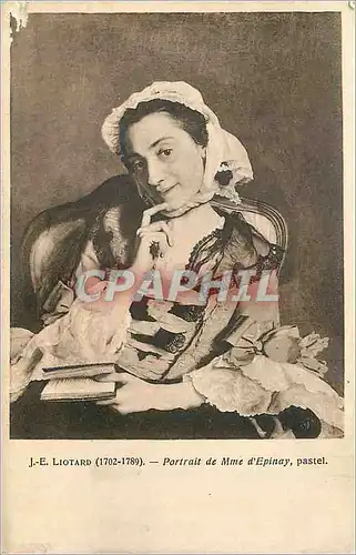 Cartes postales J e liotard (1702 1789 portrait de mme d epinay pastel)
