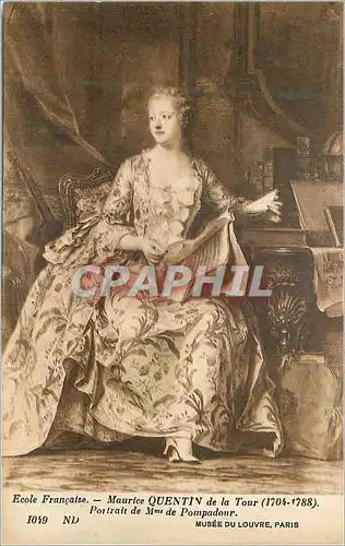 Cartes postales Ecole francaise maurice quentin de la tour(1704 1788) portrait de mme de pompadour musee du louv