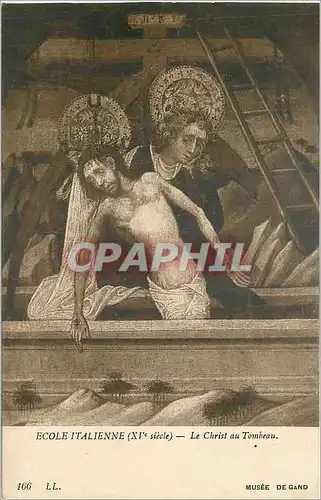 Cartes postales Ecole italienne (xi siecle) le christ au tombeau musee de gand