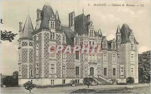 Cartes postales 5 maigne chateau de resteau