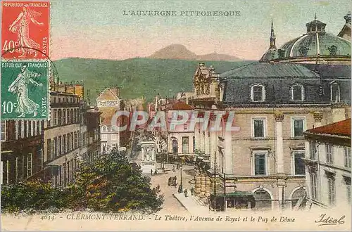 Ansichtskarte AK L auvergne pittoresque 4034 clermont ferrand le theatre l avenue de royal et le puy de dome