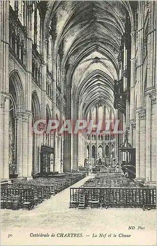 Ansichtskarte AK 30 cathedrale de chartres la nef et le choeur