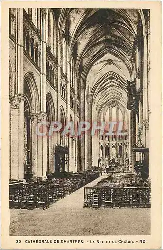 Ansichtskarte AK 30 cathedrale de chartres le nef et le choeur