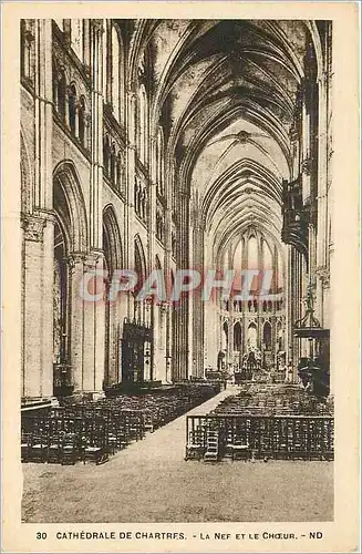 Cartes postales 30 cathedrale de chartres le nef et le choeur