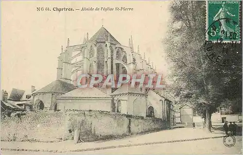 Cartes postales Chartres abside de l eglise st pierre