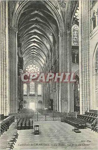 Cartes postales Cathedrale de chartres la rosace vue prise du choeur