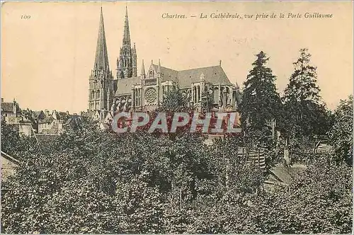 Cartes postales Chartres la cathedrale vue prise de la porte guillaume