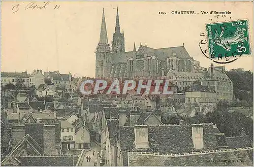 Ansichtskarte AK 104 chartres vue d ensemble