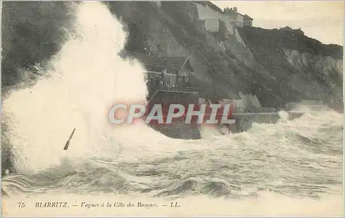 Cartes postales 75 biarritz vagues a la cote des basques