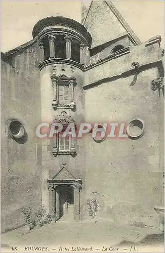 Cartes postales 68 bourges hotel lallemand la cour