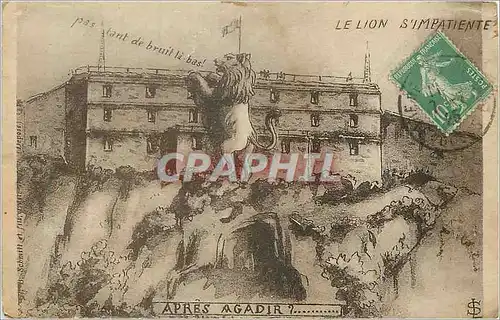 Cartes postales Le lion s impatiente Apres Agadir Belfort