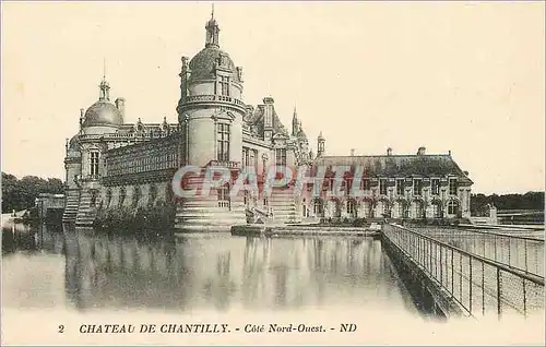 Cartes postales 2 chateau de chantilly cote nord ouest