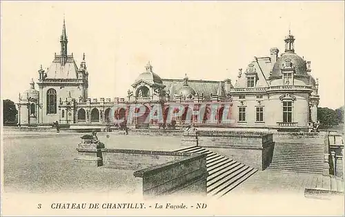 Cartes postales 3 chateau de chantilly la facade