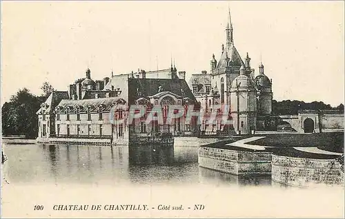 Cartes postales 100 chateau de chantilly cote sud