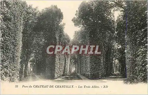 Cartes postales 33 chateau de chantilly les trois allees