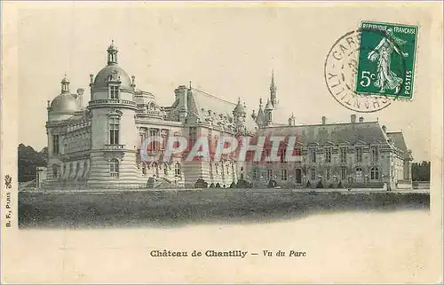 Cartes postales Chateau de chantilly vu du parc