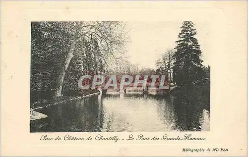 Cartes postales parc du chateau de chantilly le pont des grands hommes