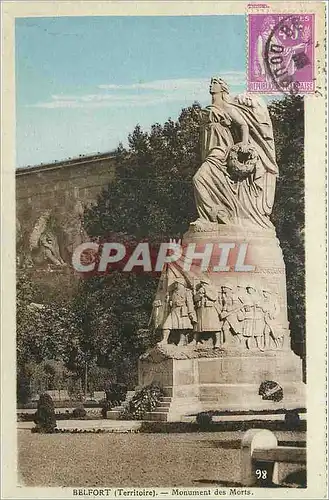 Cartes postales Belfort (territoire) monument des morts Militaria