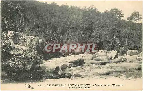 Cartes postales 12 le morvand pittoresque descente du chalaux dans les roches