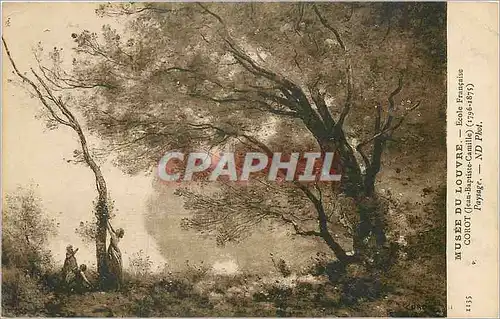 Ansichtskarte AK Musee du louvre ecole francaise corot(jean baptiste camille)(1796 1875) paysage