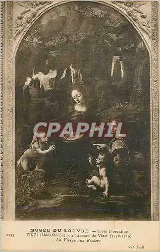 Cartes postales Musee du louvre ecole florentine 1009 vincy(lionnardo da) dit leonard de vinci(1452 1519) le vie