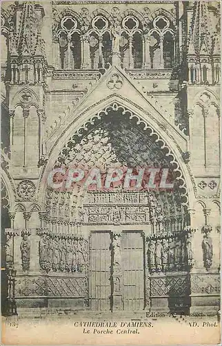 Cartes postales Cathedrale d amiens le porche central