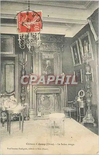 Cartes postales Chateau d aunay(orne) le salon rouge
