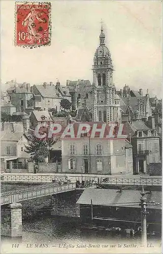 Cartes postales 141 le mans l eglise saint benoit vue sur la sarthe