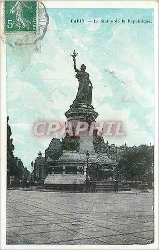 Cartes postales Paris la statue de la republique