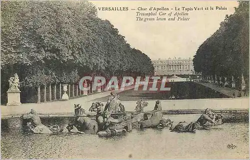 Cartes postales Versailles char d apollon le tapis vert et le palais