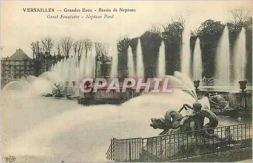 Cartes postales Versailles grandes eaux bassin de neptune