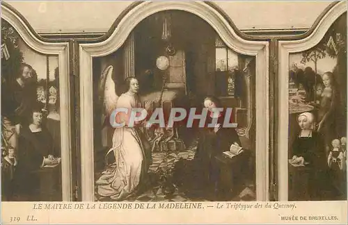 Cartes postales Le maitre de la legende de la madeleine le triplyque des du quesny musee de bruxelles