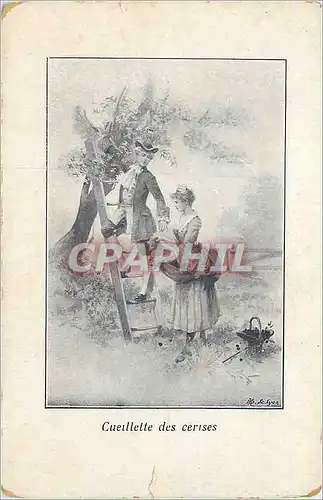 Cartes postales Cueillette des cerises