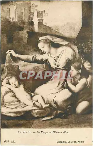 Cartes postales Raphael la vierge au diademe bleu musee du louvre paris