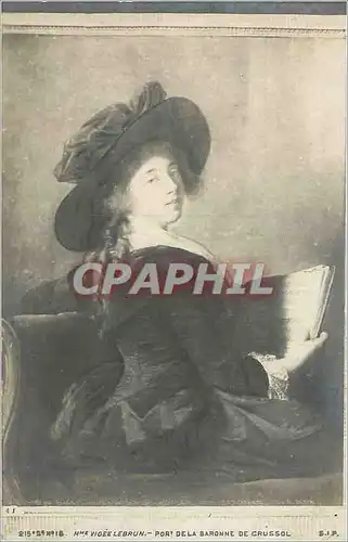 Cartes postales Mme vigee lebrun port de la baronne de crussol