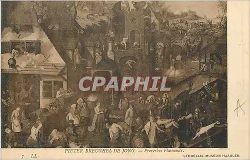 Cartes postales Pietter breughel de jong proverbes flamands Stedelijk Museum Haarlem