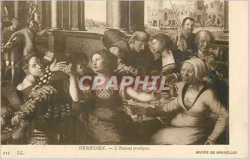 Cartes postales Hemessen l enfant prodigue musee de bruxelle